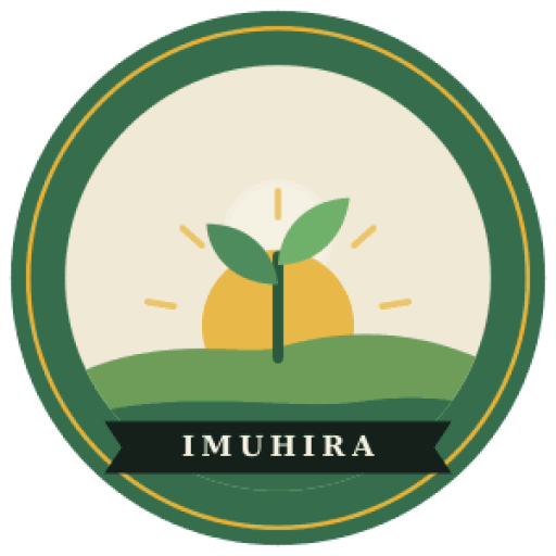 Imuhira Animator on mission badge: a seedling before the rising sun